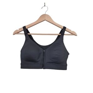 Old Navy Active Sports Bra Gray 34B Zip Up